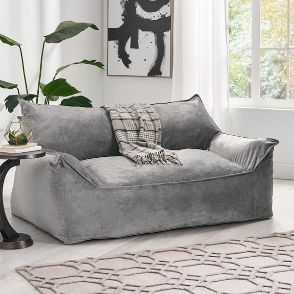 Velie Velveteen 2 Seater Oversized Bean Bag Chair with Armrests by  Christopher Knight Home - On Sale - Bed Bath & Beyond - 34384580