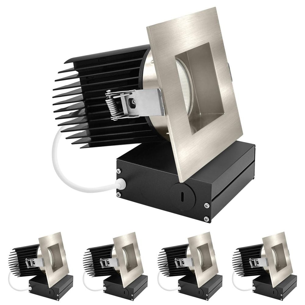 4 in. Integrated LED Trimless Regressed Spotlight with Square Brushed Nickel Trim, 5CCT, CRI90, 22W, 1700LM Dimmable 4PK price history on PriceWatchPro