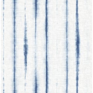 Orleans Blue Shibori Faux Linen Blue Wallpaper Sample