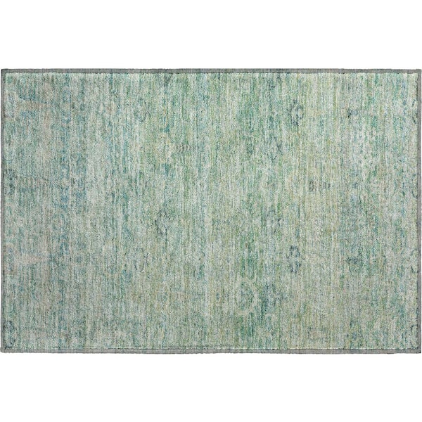 Mayfield Premium Machine Washable Abstract AMF2090 Teal 2 ft. x 3 ft. Accent Rug