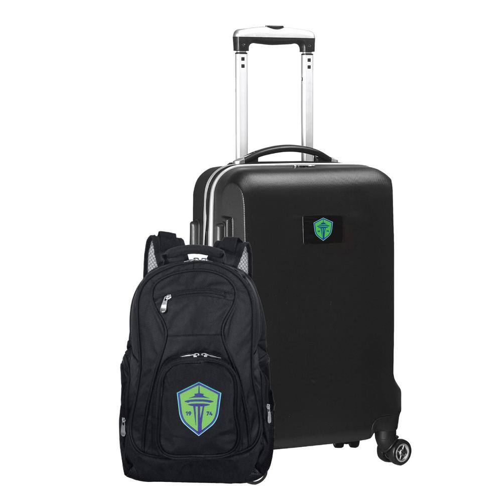 Seattle Sounders FC 21 in. Deluex 2-Piece Backpack and Carry-on Set -Black