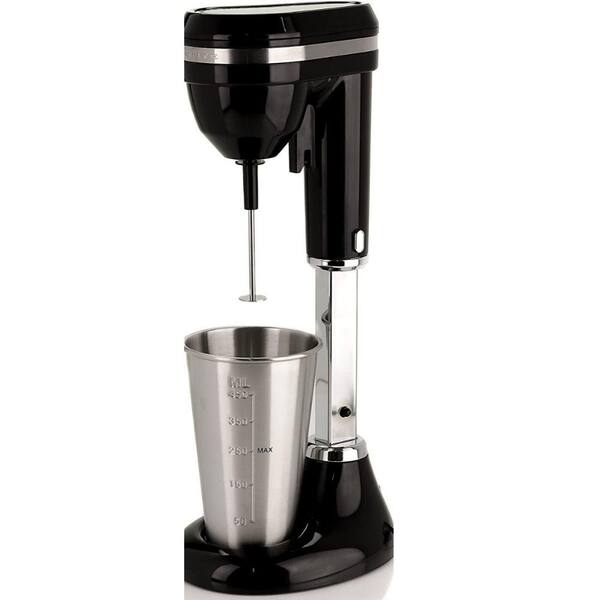 OVENTE 0.5 Qt. 2-Speed Black Stand Mixer with Stainless Steel Mixing Cup Included, Milkshake Maker and Drink Mixer