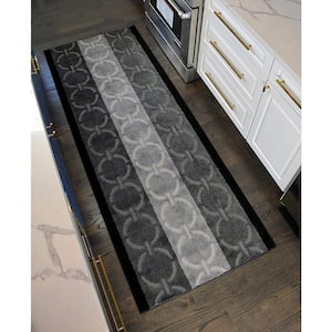 Platin Circles Abstract Design Cut to Size Gray 26 " Width x Your Choice Length Custom Size Slip Resistant Stair Runner