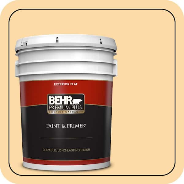 BEHR PREMIUM PLUS 5 gal. #M290-3 Corn Stalk Flat Exterior Paint & Primer