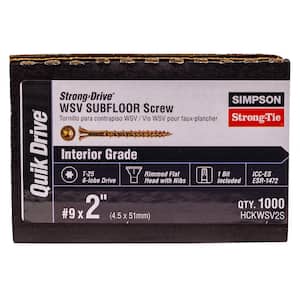 #9 x 2 in. T25 6-Lobe, Flat Head, Strong-Drive WSV Collated Subfloor Screw, Yellow Zinc (1000-Pack)
