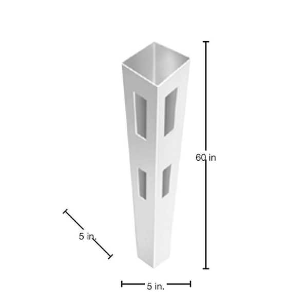Barrette Outdoor Living 5 in. x 5 in. x 5 ft. White Vinyl 2-Rail Corner Fence Post