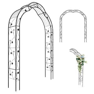 99 in. x 59 in. Metal Garden Arch Arbor Trellis with 7 Combination Ways and 2 Installation Methods