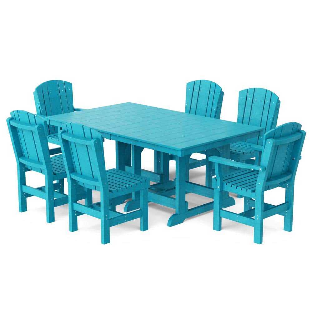 Heritage Aruba Blue 7-Piece Plastic Outdoor Patio Dining Set price history on PriceWatchPro