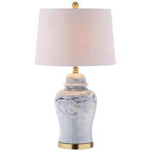 Wallace 26 in. H Ceramic Table Lamp, Blue/White