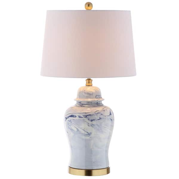 Wallace 26 in. H Ceramic Table Lamp, Blue/White