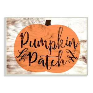10 in. x 15 in. "Pumpkin Patch Halloween Typography" by Daphne Polselli Printed Wood Wall Art