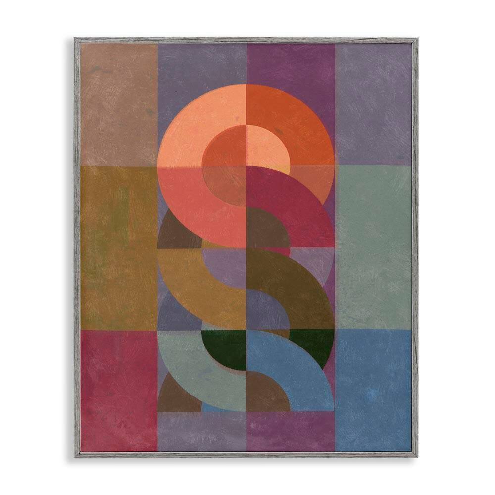 Retro Interlocking Circles by Victoria Barnes Gray Framed Abstract Giclee Art Print 30 in. x 24 in. price history on PriceWatchPro