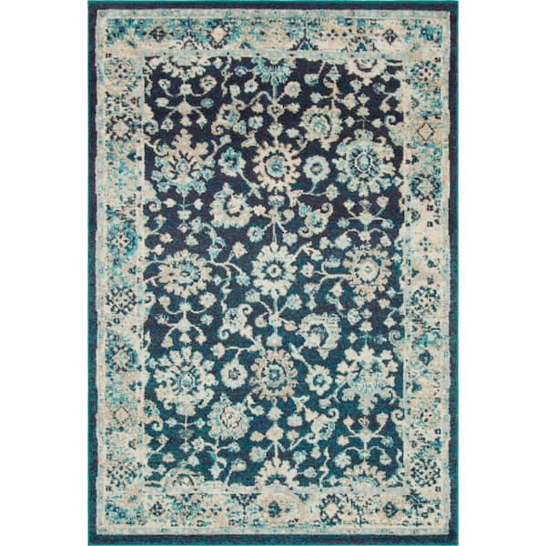Unique Loom Penrose Krystle Navy Blue 5 ft. 3 in. x 7 ft. 7 in