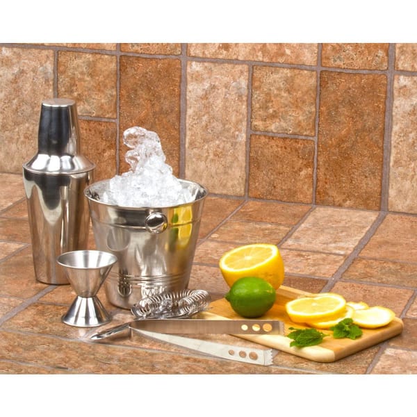 Imperial Home - 5-Piece Stainless Steel Cocktail Set and Drink Mixer