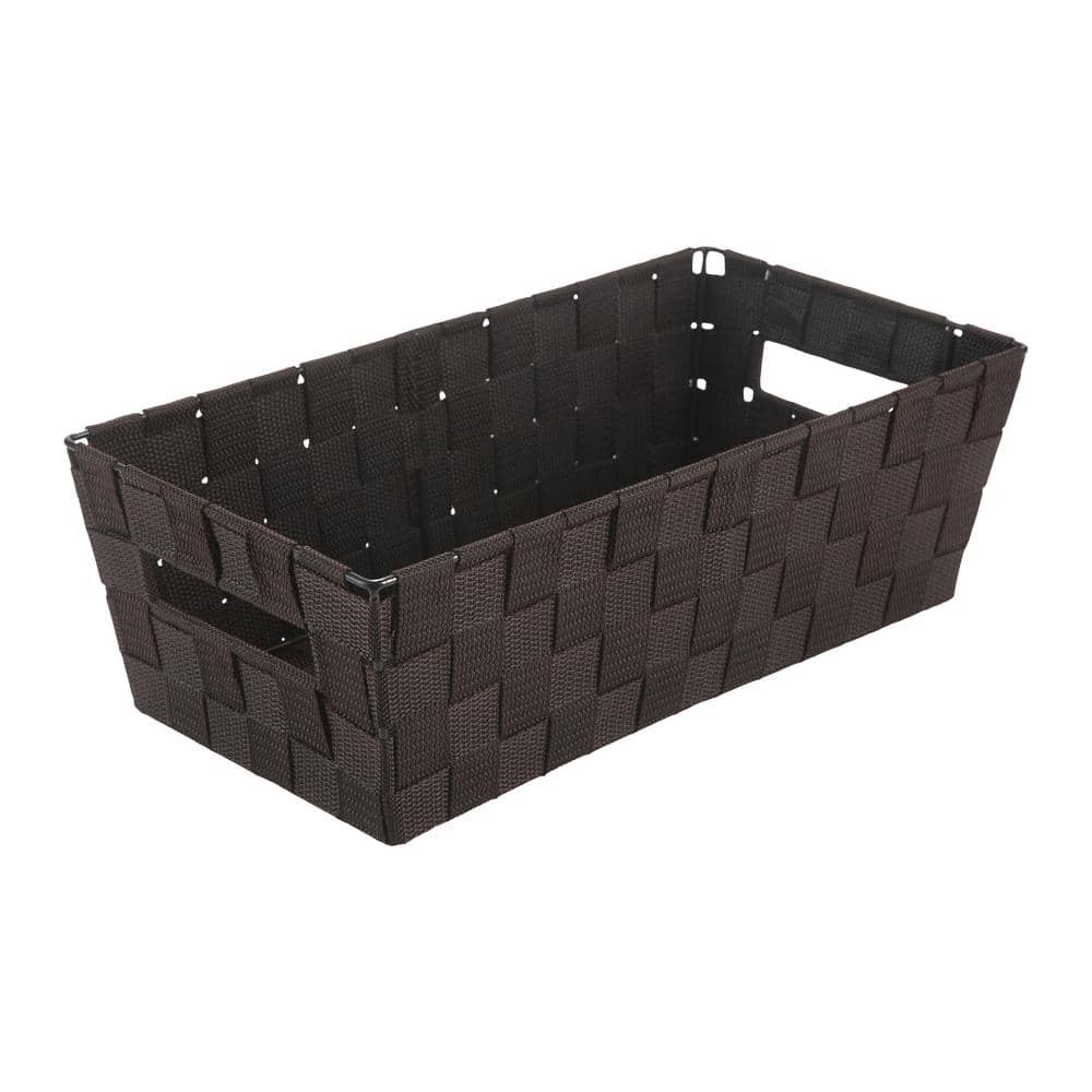 Medium 4.7 in. H x 7.7 in. W x 14.6 in. D Chocolate Brown Fabric Woven Strap Cube Storage Bin Tote price history on PriceWatchPro
