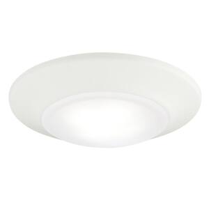 Lithonia Lighting Contractor Select 7 inch Round LED Flush Mount Thin Ceiling Light White 3000K Dimmable 