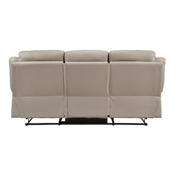Lazzara Emillia 87 in. W Pillow Top Arm Leather Rectangle Manual