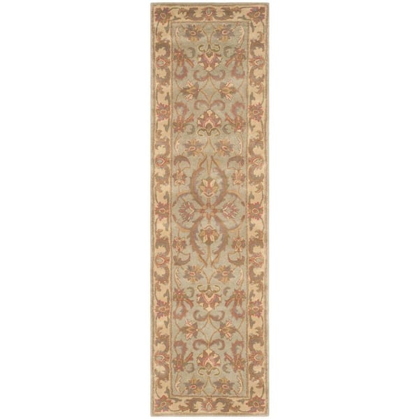 SAFAVIEH Heritage Green/Gold 2 ft. x 16 ft. Border Floral Runner Rug