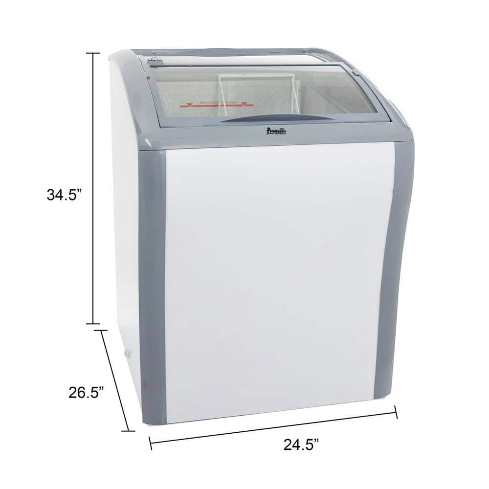 Compact White Glass Top Commercial Refrigerator Freezer