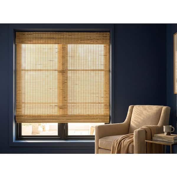 Tortuga Natural Light Filtering Cordless Bamboo Roman Shade-36 in. W x 72 in. L