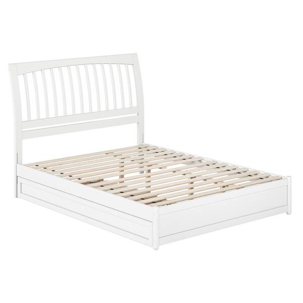 AFI Roslyn White Solid Wood Frame Queen Platform Bed with Panel ...