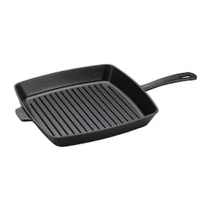 Cast Iron 12 in. Square Grill Pan - Black