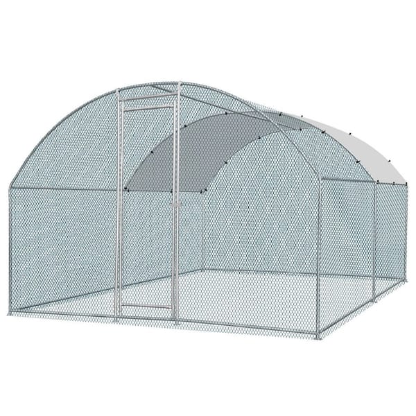 13.1 ft. x 9.8 ft. x 6.5 ft. Large Poultry Fencing Metal Chicken Run House with Waterproof Cover Arch Chicken Coop