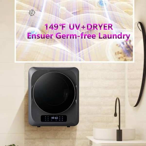 Tidoin 1.3 Cu.Ft. Vented Front Load Electric Dryer in Black with Digital Touch Panel