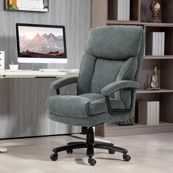Polyester Office Chair, up to 450 lbs. Executive Home Chair with Adjustable Height, Gray