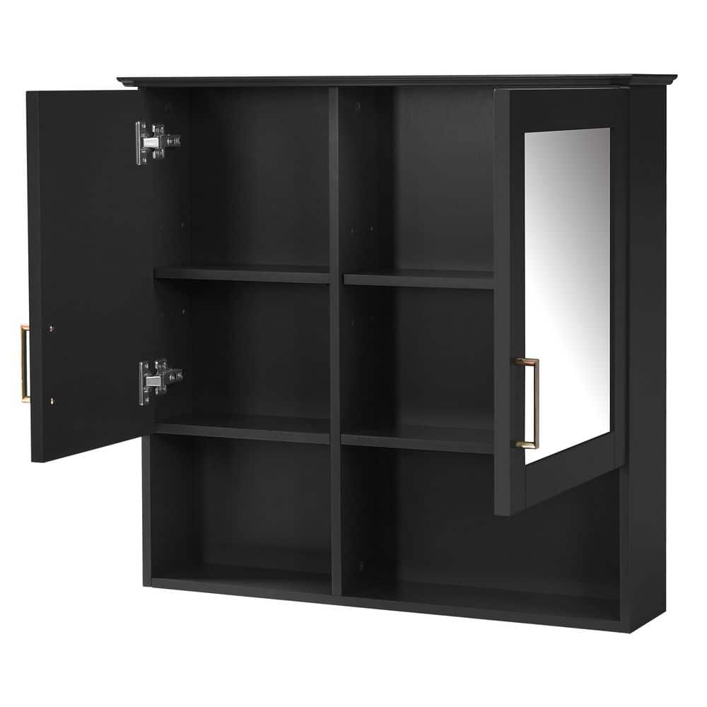 30 in. W x 28.7 in. H Rectangular Solid Wood and MDF Surface Mount Medicine Cabinet with Mirror, Adjustable Shelves price history on PriceWatchPro