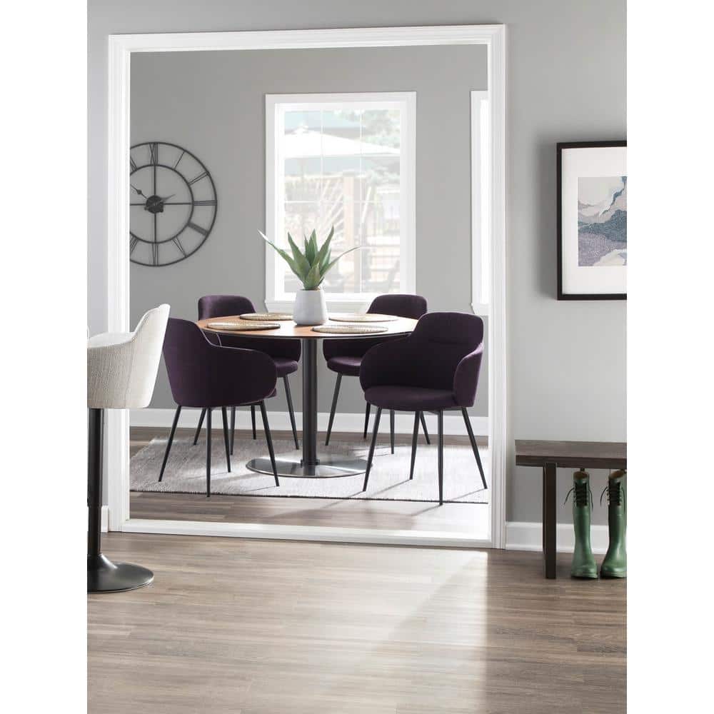 High-Back Industrial Upholstered Arm Chair in Black and Purple
