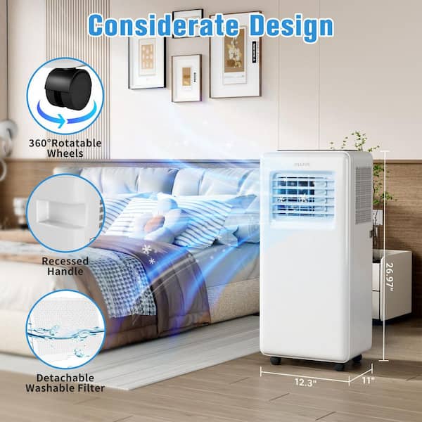 JINJUNYE 10,000 BTU 3-in-1 Portable Air Conditioner with 2