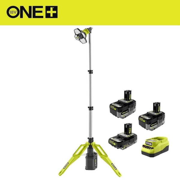 ONE+ 18V HIGH PERFORMANCE Kit w/ (2) 4.0 Ah Batteries, 2.0 Ah Battery, Charger, & Hybrid Tri-Power Tripod Light