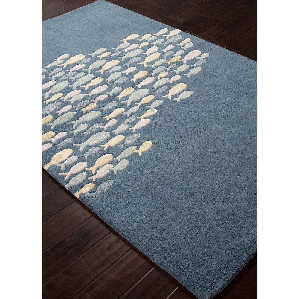 Handmade Blue Tufted Wool and Silk Rug 2' x 3'