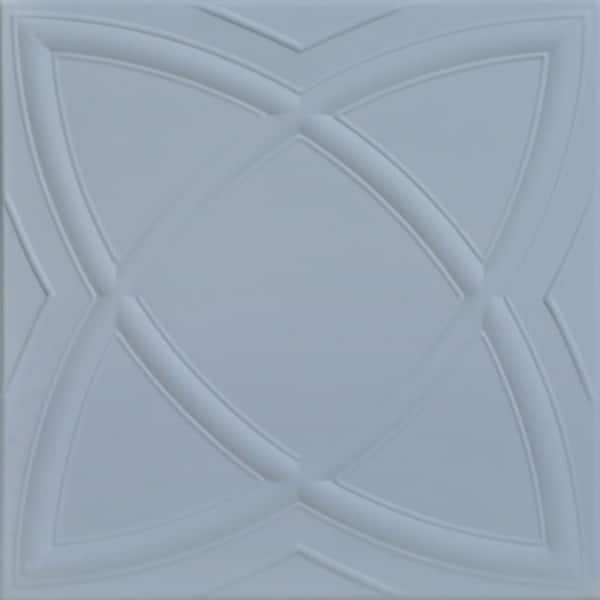 A La Maison Ceilings Elliptic Illusion 1.6 ft. x 1.6 ft. Glue Up Foam Ceiling Tile in Breath of Fresh Air