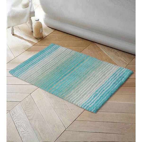 HOME WEAVERS INC 100% Cotton Gradiation Collection Machine Washable 17x24, Turquoise