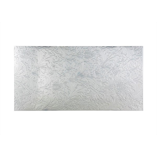Fasade Nettle 96 in. x 48 in. Decorative Wall Panel in Brushed Aluminum