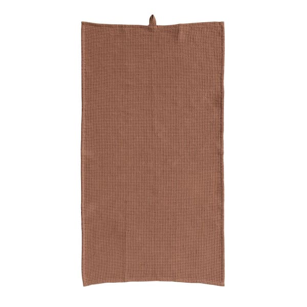 Oversized Terra-Cotta Orange Solid Linen and Cotton Tea Towel