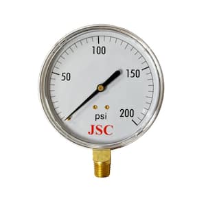 200 PSI Pressure Gauge with 2 in. Face and 1/4 in. MIP Brass Connection
