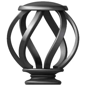 Mix And Match Gunmetal Metal Swirl Cage Curtain Rod Finial (Set of 2)
