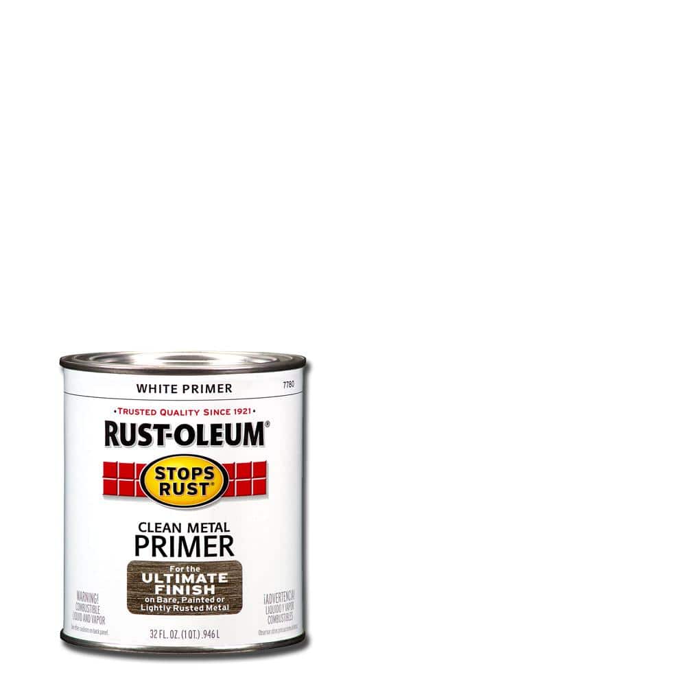 Rust-Oleum Stops Rust 1 qt. Flat White Clean Metal Primer 7780502 - The  Home Depot