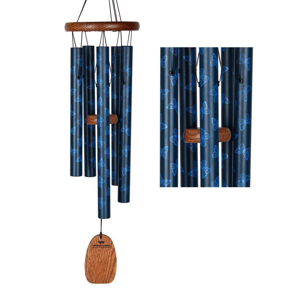 WOODSTOCK CHIMES Signature Woodstock Garden Chime 24 in. Butterfly Blue