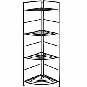 46 in. Folding Indoor/Outdoor Shelf Steel Frame Plant Stand Storage Open Shelf Corner Display Rack (4-Tiered)