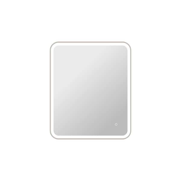 30 in. W x 36 in. H Rectangle Framed LED Wall Mirror in Silver