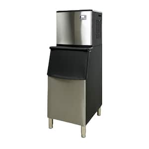 23 in. W 352 lbs. Freestanding Air Cooled Commercial Ice-Maker with Bin in Stainless Steel