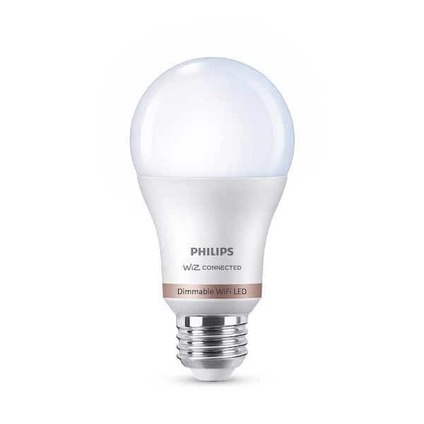 Philips Daylight A19 LED 60W Equivalent Dimmable Smart Wi-Fi Wiz Connected Wireless Light Bulb