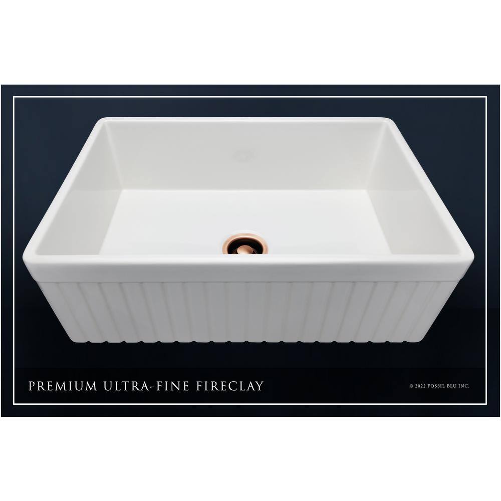 Glossy White Fireclay Farmhouse Apron-Front Sink