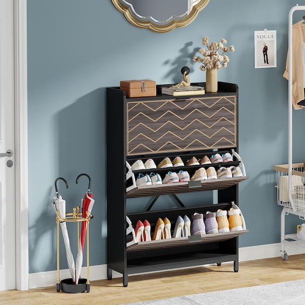 Tribesigns Shoe Cabinet, Shoe Rack with 3 Flip Drawers & 5 shelves