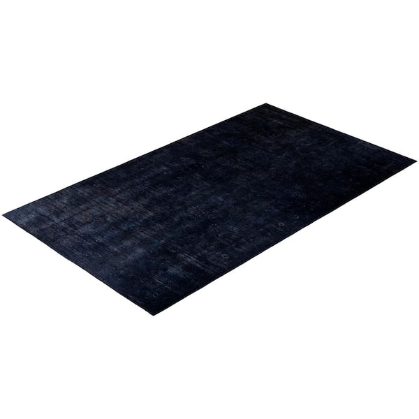 Overdyed Black 9 ft 1 in x 15 ft 4 in Wool Indoor Area Rug