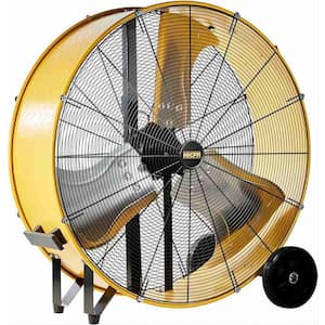 36 in. 2 Speeds Drum Fan in Yellow with Powerful 4/5 HP Motor, Commercial or Industrial Fan, Turbo Blade, Low Noise